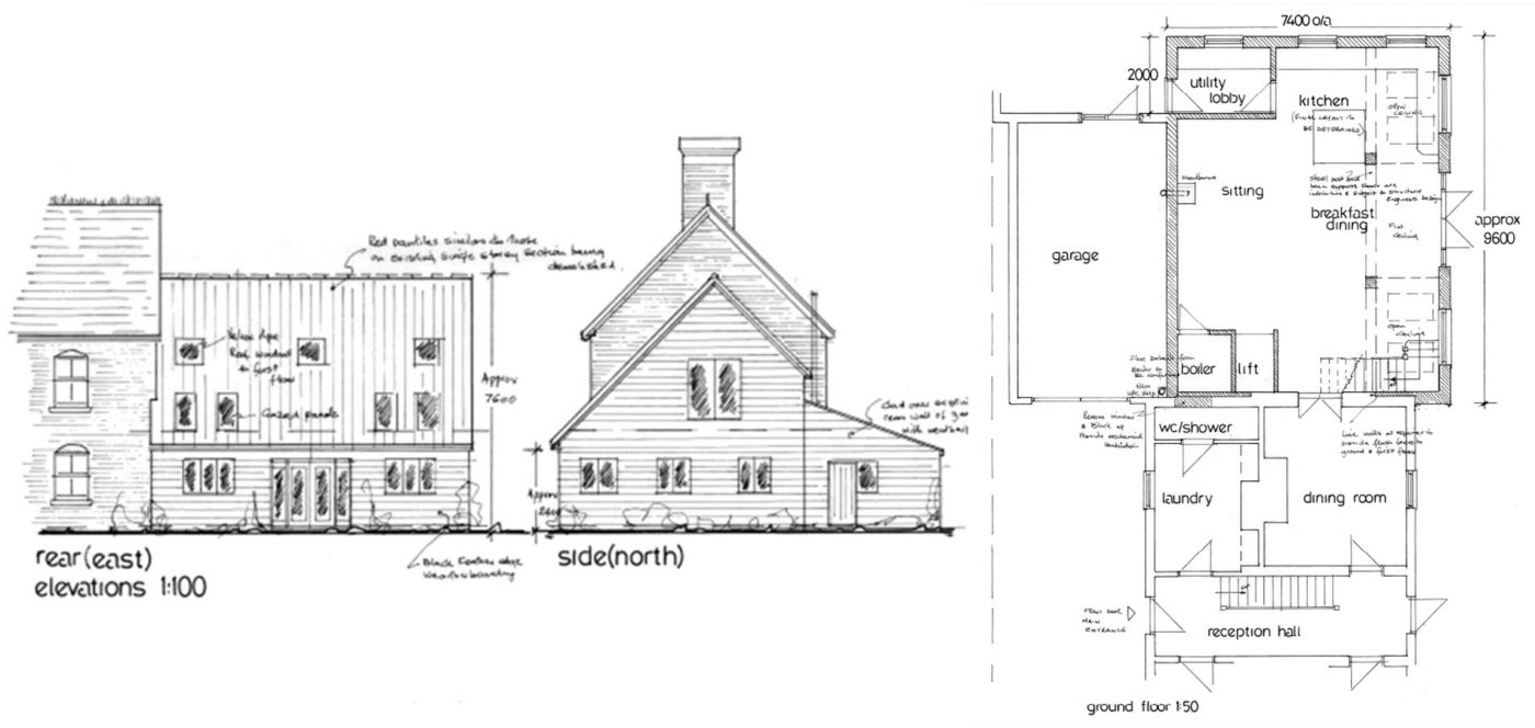 Architectural drawings for a new house in Stowmarket Suffolk